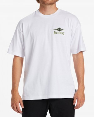 White Men's Billabong Ridge T-Shirt | 031692YBT