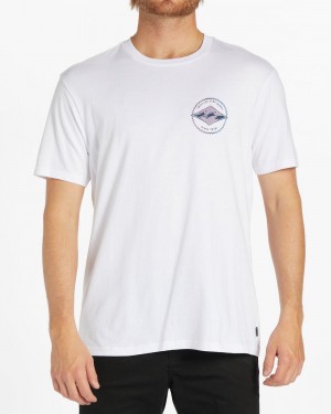 White Men's Billabong Rotor Diamond Short Sleeve T-Shirt | 427590WJL