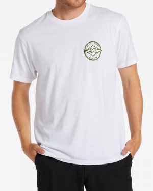 White Men's Billabong Rotor Diamond T-Shirt | 208615ECS