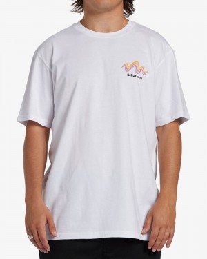 White Men's Billabong Segment Short Sleeve T-Shirt | 568973TPK