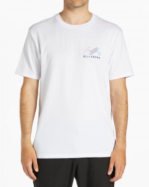 White Men's Billabong Segment Short Sleeve T-Shirt | 297430WTZ