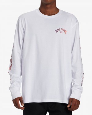 White Men's Billabong Snaking Arches Long Sleeve T-Shirt | 241859VYP