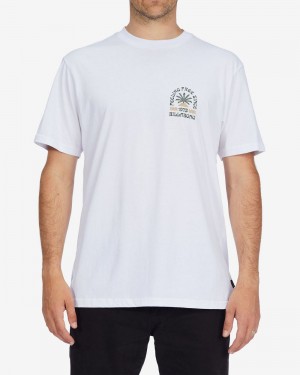 White Men's Billabong Steady Short Sleeve T-Shirt | 561740NQX