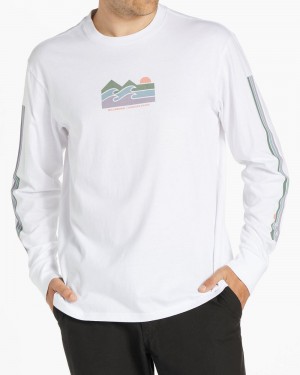 White Men's Billabong Stretch Long Sleeve T-Shirt | 940156WST