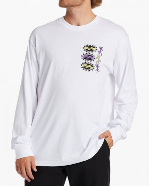 White Men's Billabong Surround Long Sleeve T-Shirt | 208739REZ