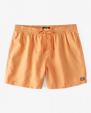 Yellow Men's Billabong All Day Layback 16" Elastic Waist Shorts | 084592EHA