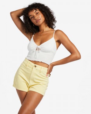 Yellow Women's Billabong Free Fall Corduroy Shorts | 638920SAM