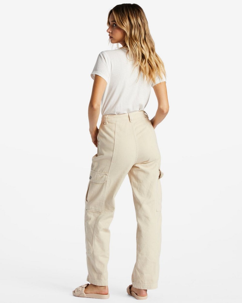 Antique White 1 Women's Billabong Wall To Wall Denim Cargo Pants | 935178AWU