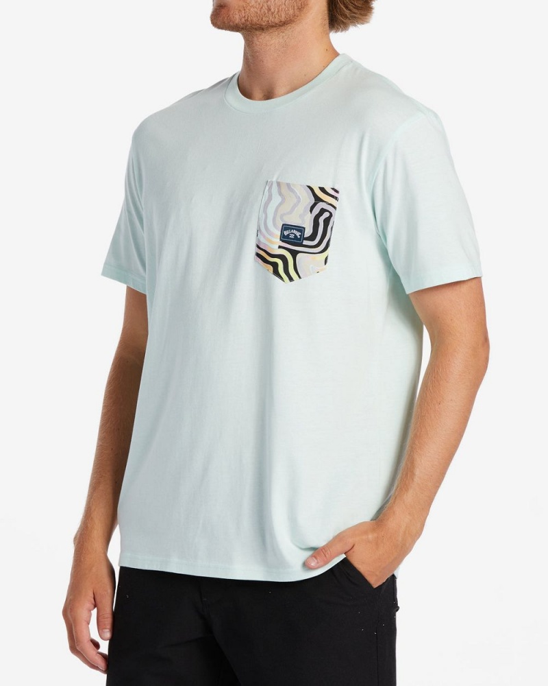 Aqua Men's Billabong Team Pocket T-Shirt | 364105XSM