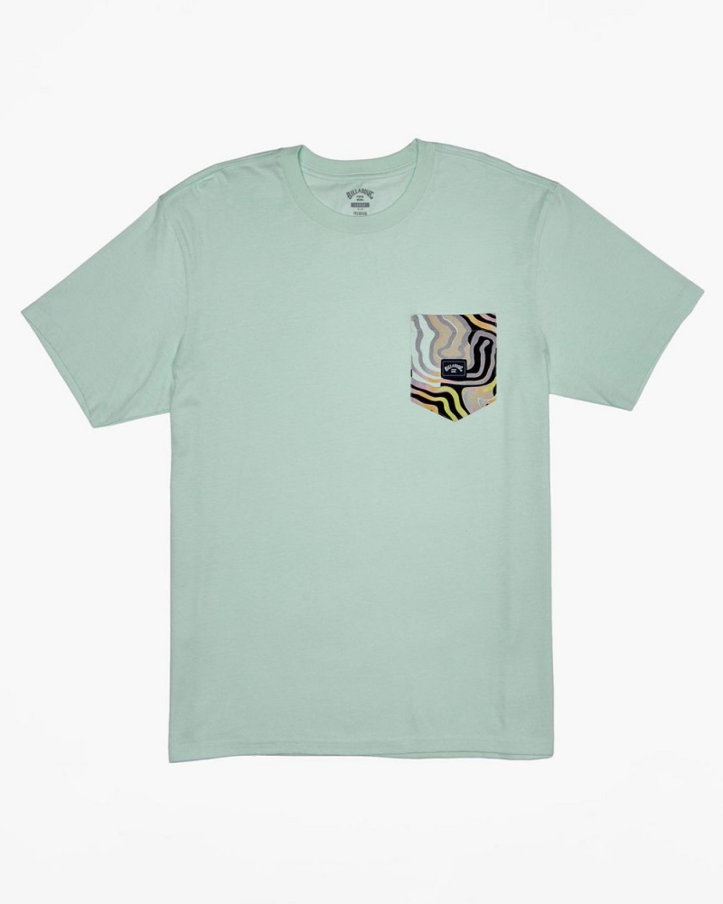 Aqua Men's Billabong Team Pocket T-Shirt | 364105XSM