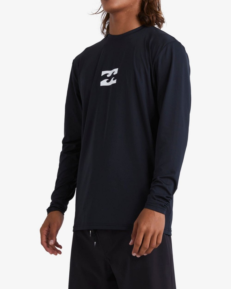 Black Men's Billabong All Day Wave Loose Fit Long Sleeve Surf T-Shirt | 631570MLY