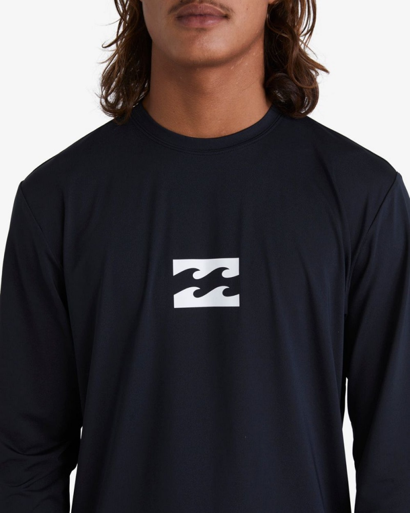 Black Men's Billabong All Day Wave Loose Fit Long Sleeve Surf T-Shirt | 631570MLY