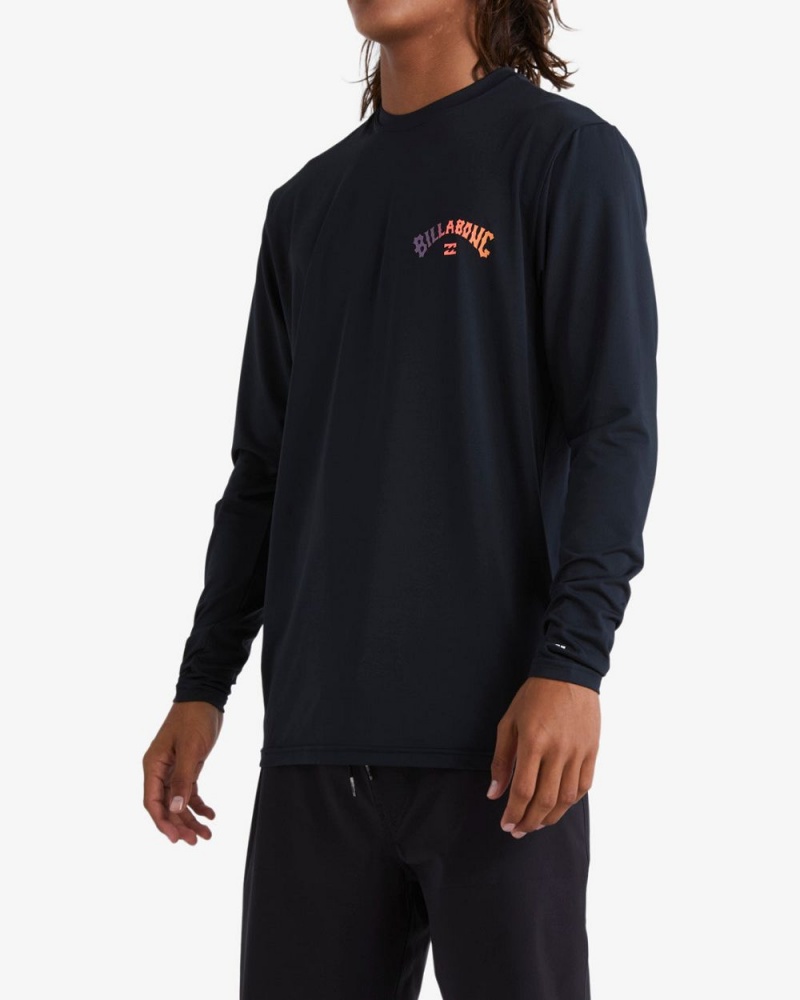 Black Men's Billabong Arch Fill Loose Fit Long Sleeve Surf T-Shirt | 054317BMP