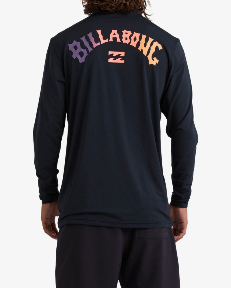 Black Men's Billabong Arch Fill Loose Fit Long Sleeve Surf T-Shirt | 054317BMP