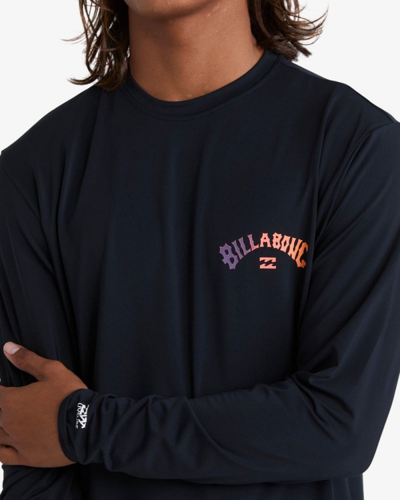 Black Men's Billabong Arch Fill Loose Fit Long Sleeve Surf T-Shirt | 054317BMP