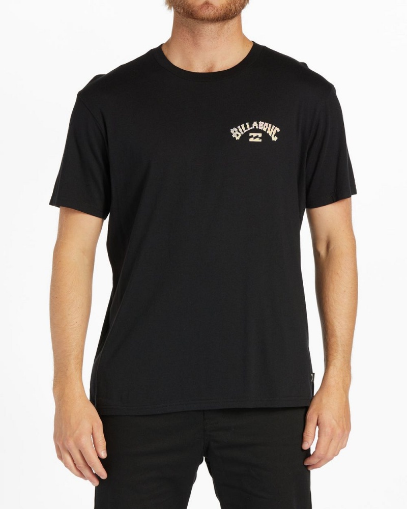 Black Men\'s Billabong Arch Fill Short Sleeve T-Shirt | 245037HVD