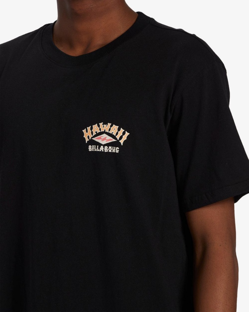 Black Men's Billabong Arch Hawaii Short Sleeve T-Shirt | 245017TKF