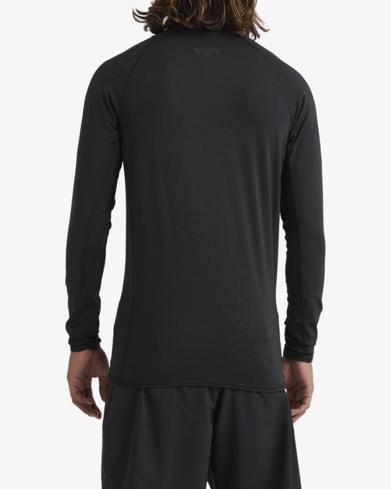 Black Men's Billabong Arch Wave Performance Fit Long Sleeve Surf T-Shirt | 641829VMC