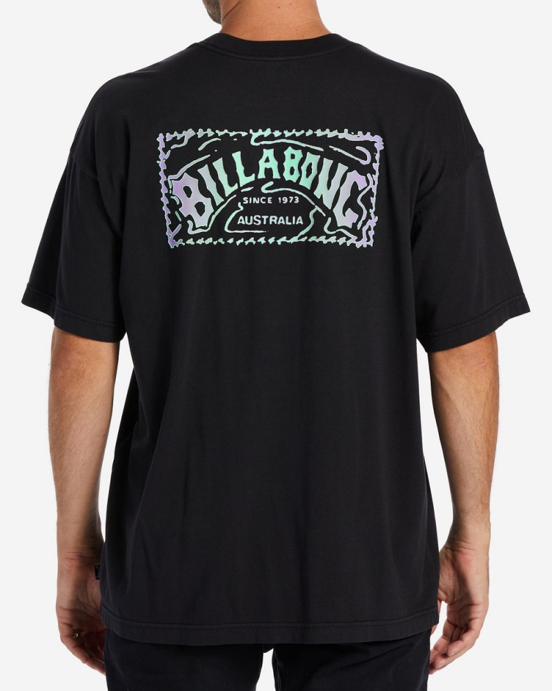 Black Men's Billabong Arch Wave T-Shirt | 607314KLG