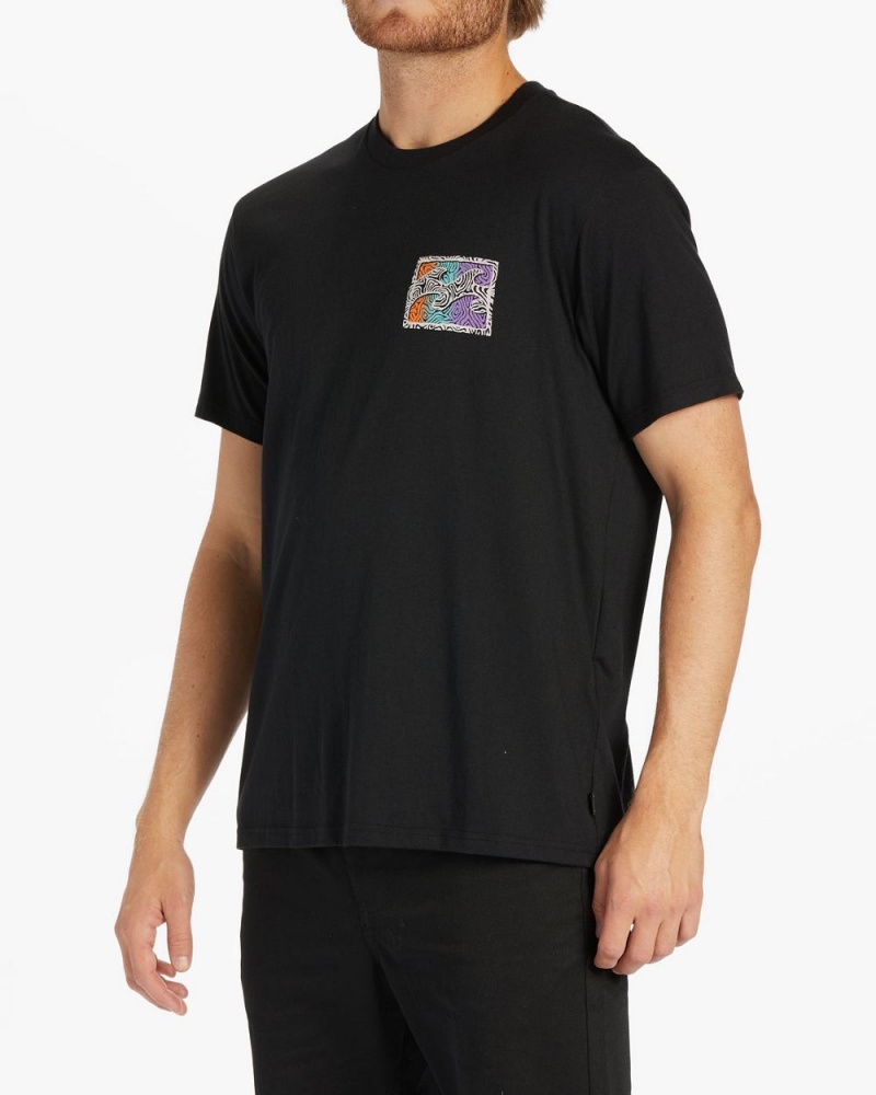 Black Men's Billabong Crayon Wave Short Sleeve T-Shirt | 234970LED