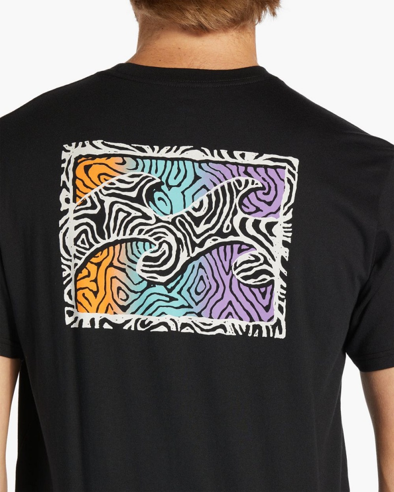 Black Men's Billabong Crayon Wave Short Sleeve T-Shirt | 234970LED