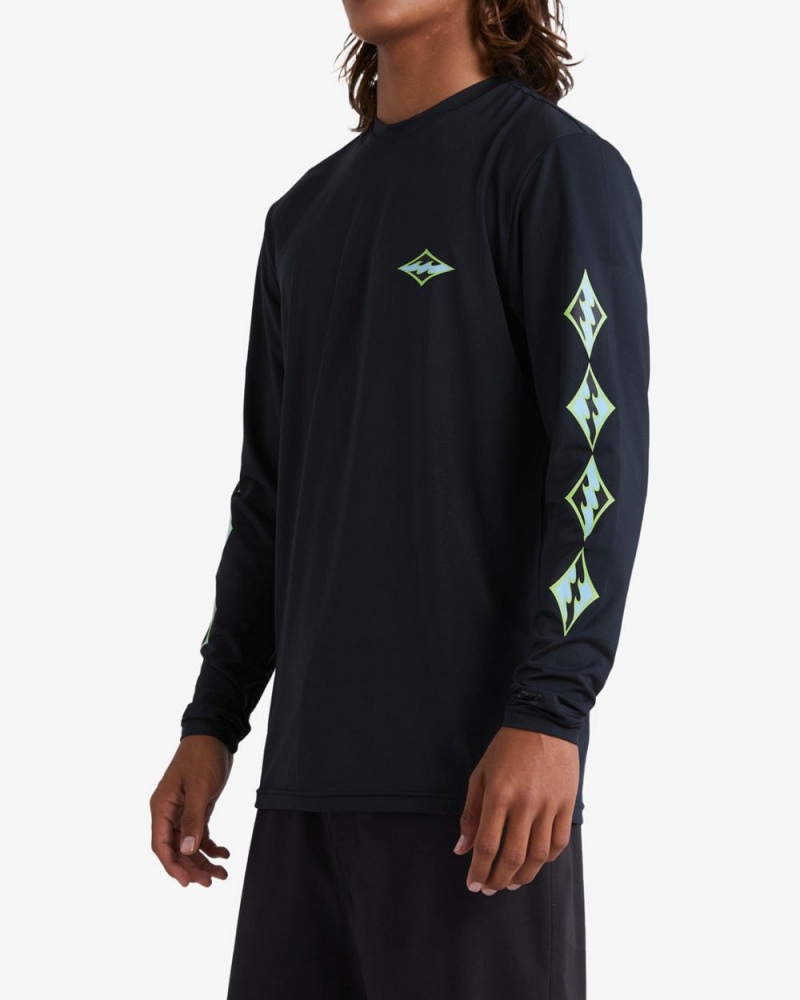 Black Men's Billabong D-Bah Loose Fit Long Sleeve Surf T-Shirt | 065829ALK