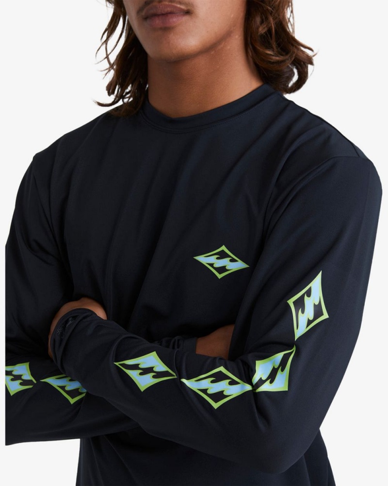 Black Men's Billabong D-Bah Loose Fit Long Sleeve Surf T-Shirt | 065829ALK