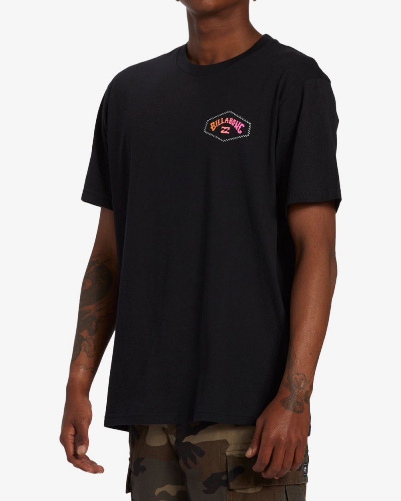 Black Men's Billabong Exit Arch Short Sleeve T-Shirt | 108542VKL