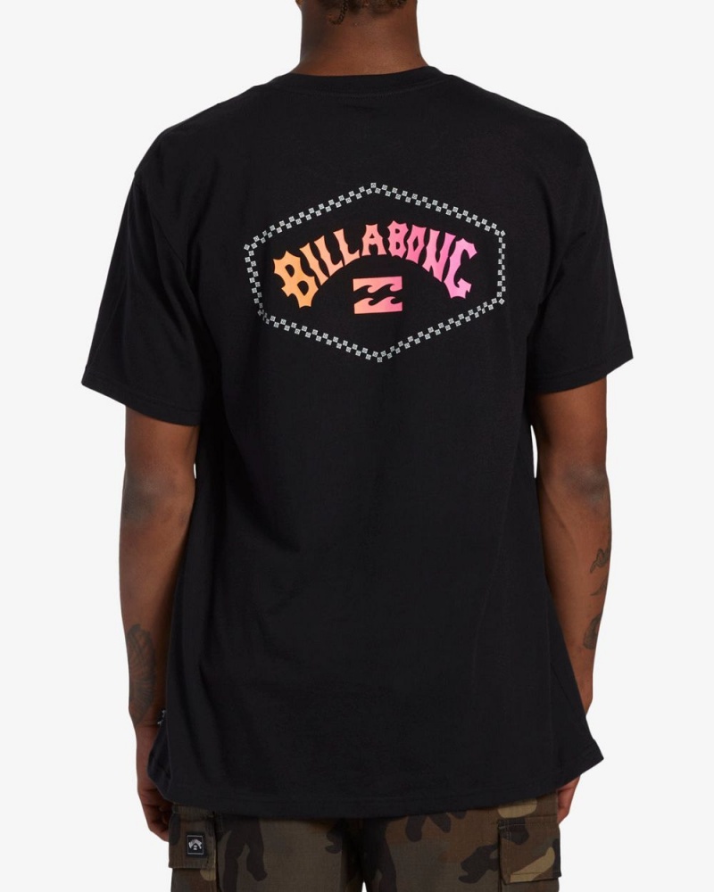 Black Men's Billabong Exit Arch Short Sleeve T-Shirt | 108542VKL