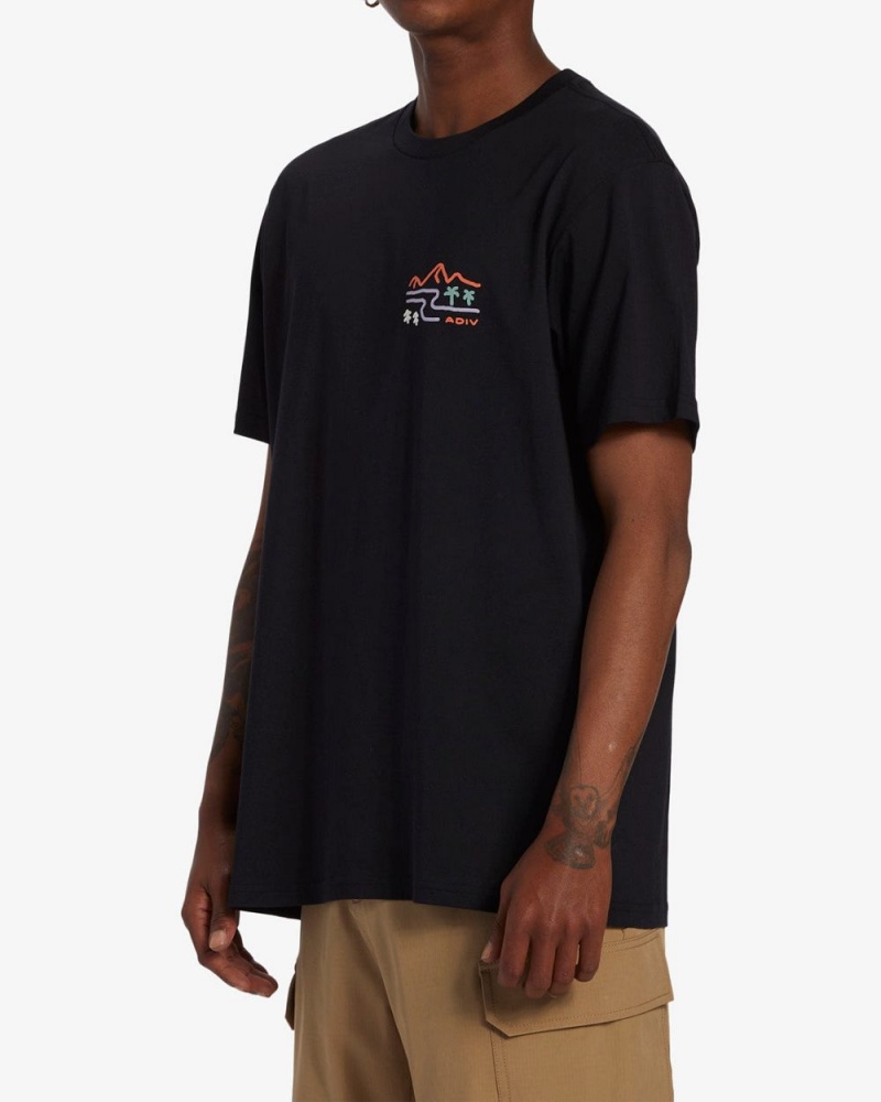 Black Men's Billabong Panorama Short Sleeve T-Shirt | 358790WVF