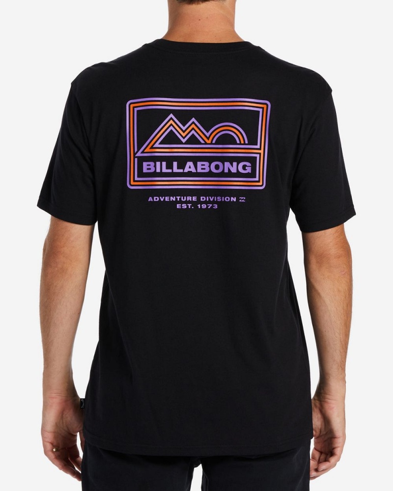 Black Men's Billabong Range T-Shirt | 138495DYU