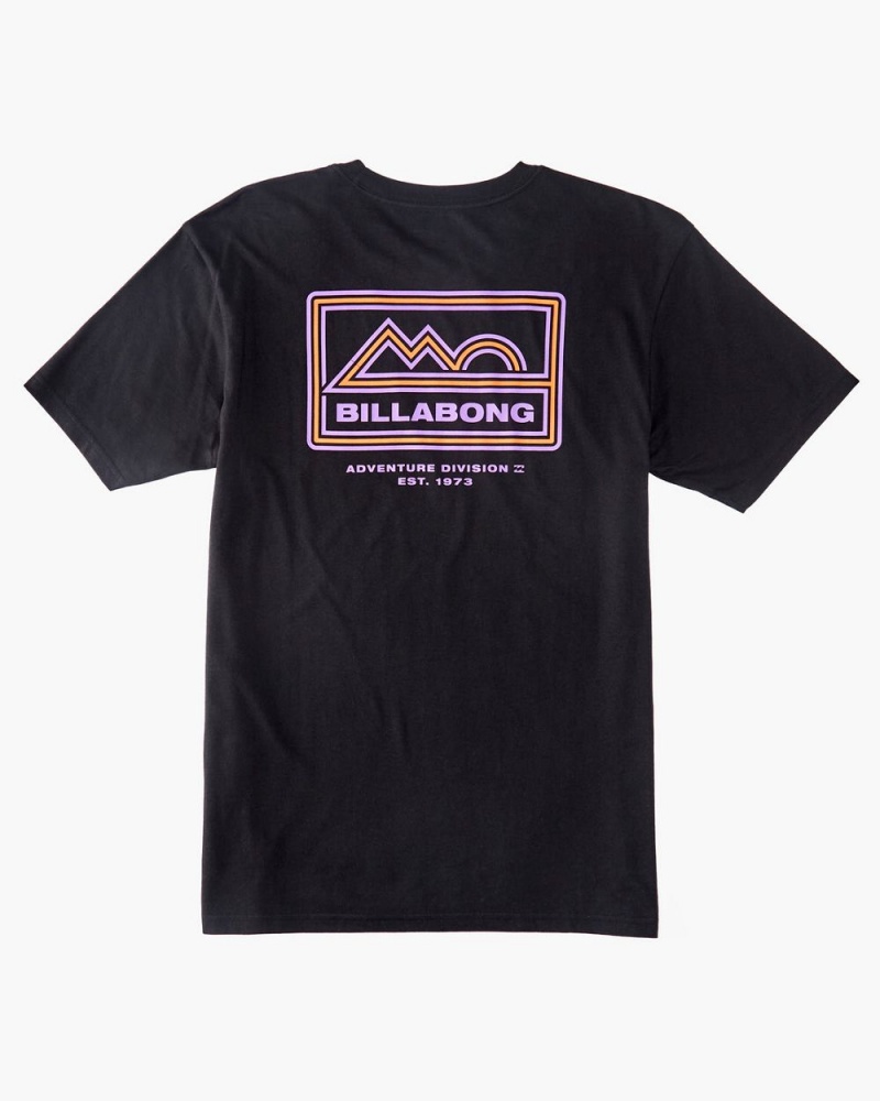 Black Men's Billabong Range T-Shirt | 138495DYU