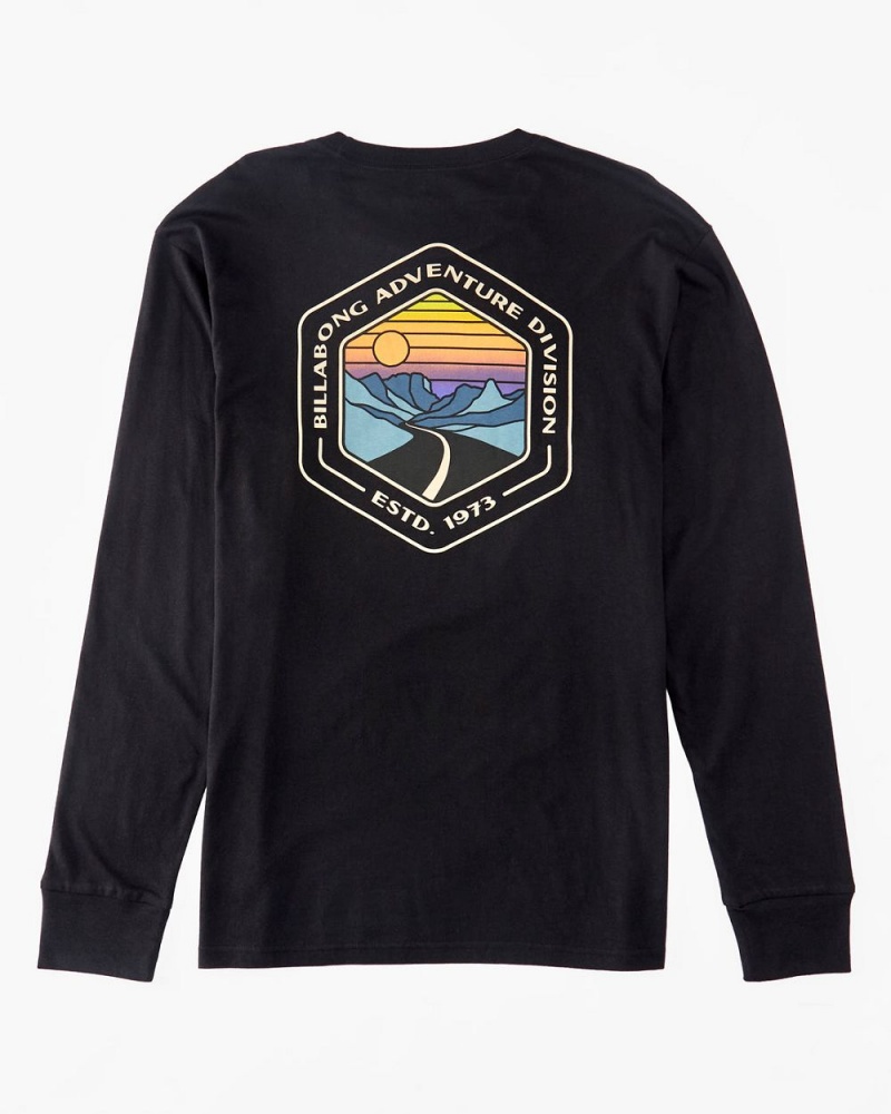 Black Men's Billabong Rockies Long Sleeve T-Shirt | 934562ZJD