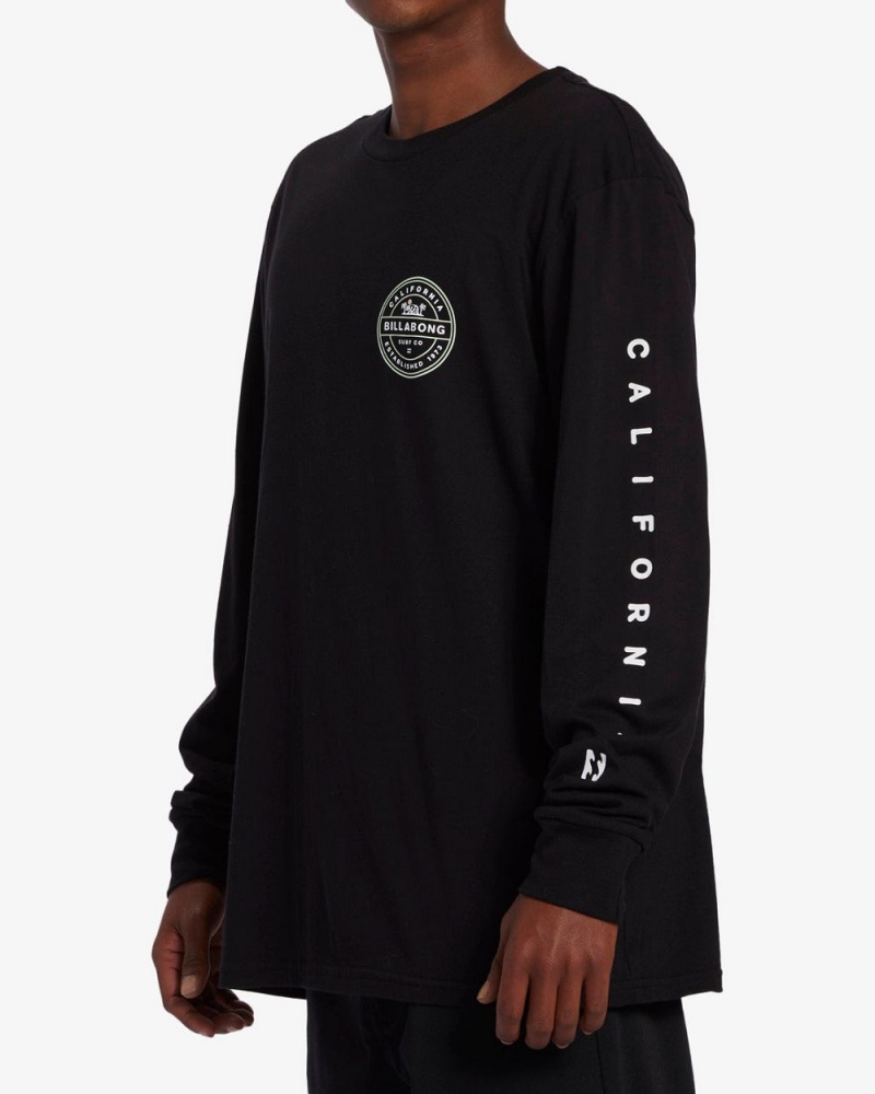 Black Men's Billabong Rotor California Long Sleeve T-Shirt | 827914URM