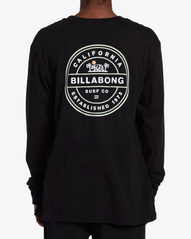 Black Men's Billabong Rotor California Long Sleeve T-Shirt | 827914URM