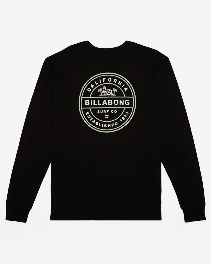 Black Men's Billabong Rotor California Long Sleeve T-Shirt | 827914URM