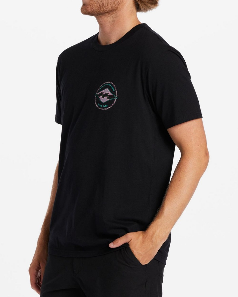 Black Men's Billabong Rotor Diamond T-Shirt | 142730DKE