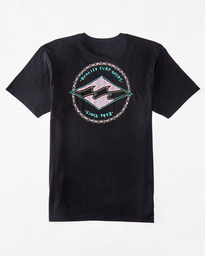 Black Men's Billabong Rotor Diamond T-Shirt | 142730DKE