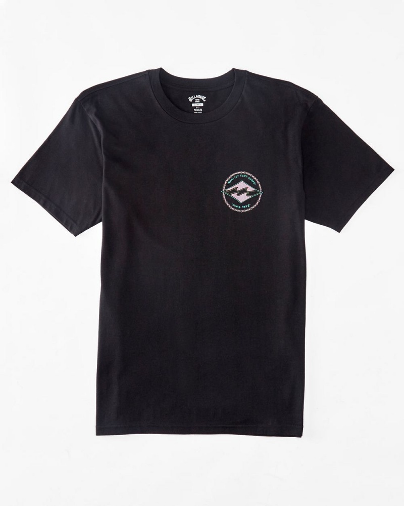 Black Men's Billabong Rotor Diamond T-Shirt | 142730DKE