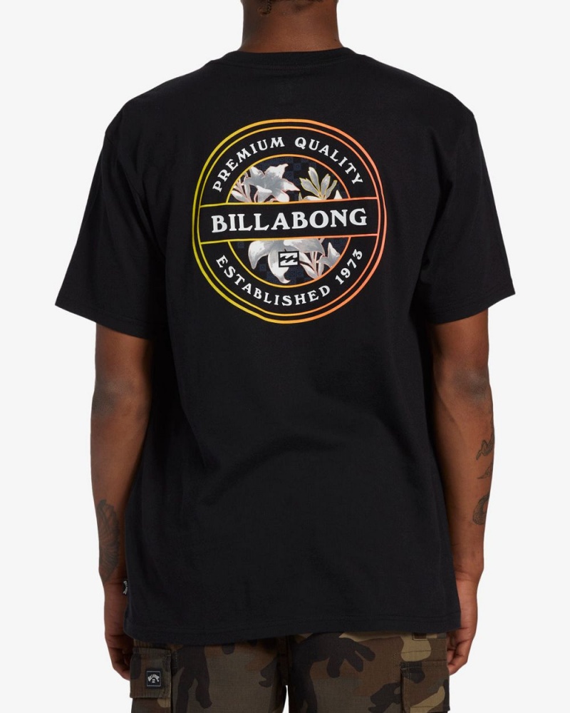 Black Men's Billabong Rotor Short Sleeve T-Shirt | 081529SKW