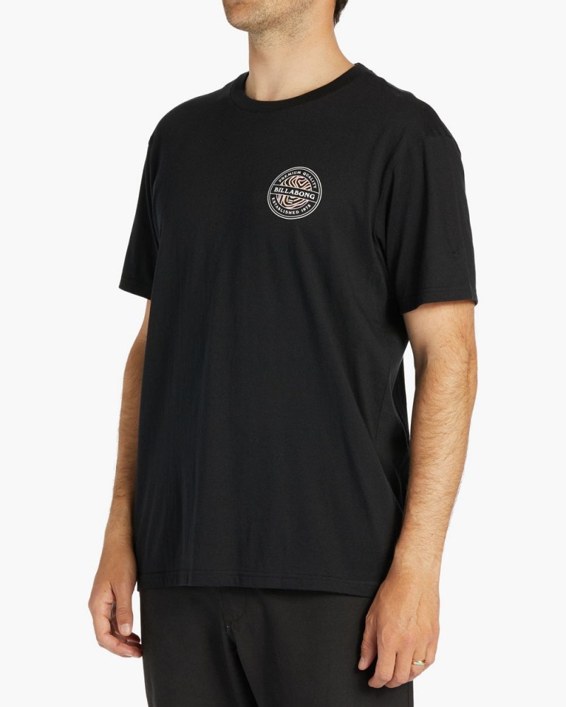 Black Men's Billabong Rotor Short Sleeve T-Shirt | 954367YMC