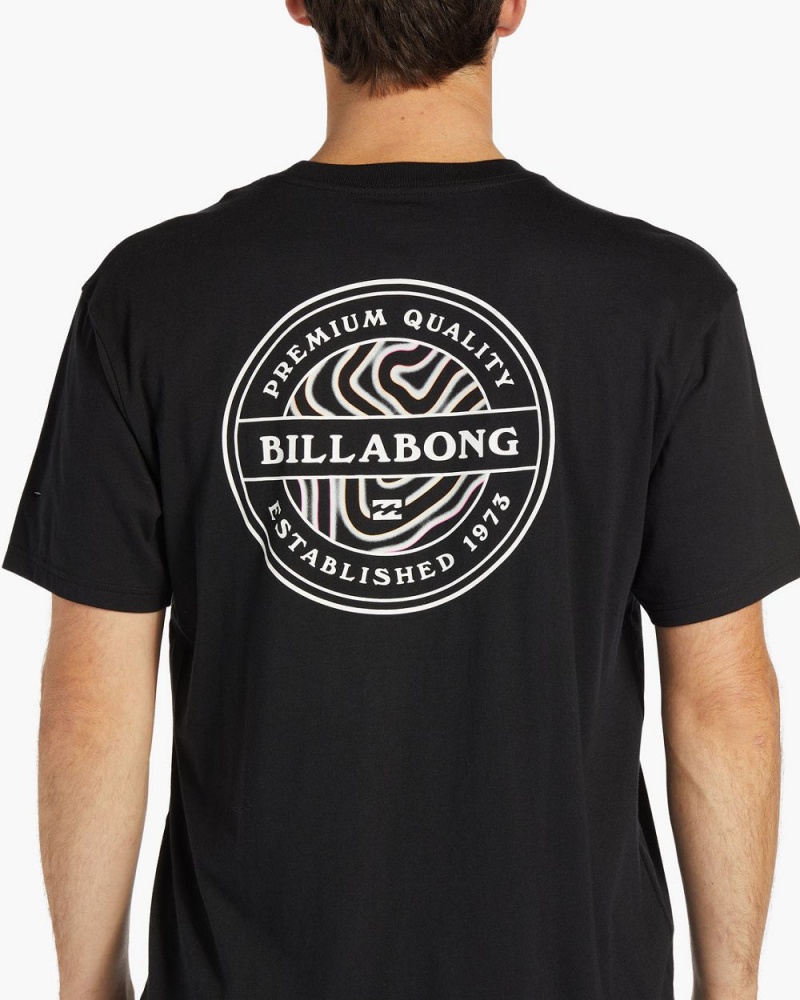 Black Men's Billabong Rotor Short Sleeve T-Shirt | 954367YMC