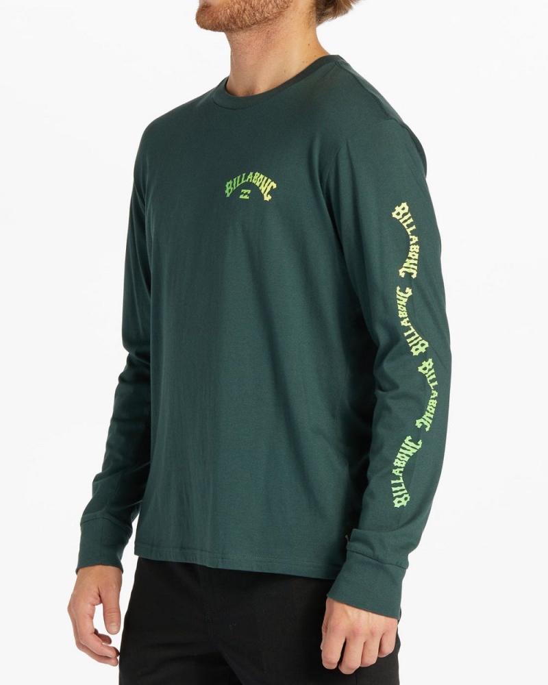 Black Men's Billabong Snaking Arches Long Sleeve T-Shirt | 542930NKZ