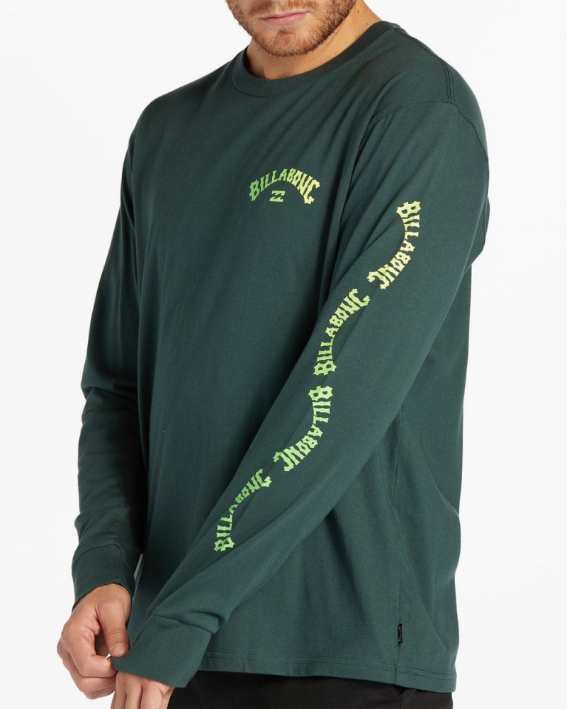 Black Men's Billabong Snaking Arches Long Sleeve T-Shirt | 542930NKZ