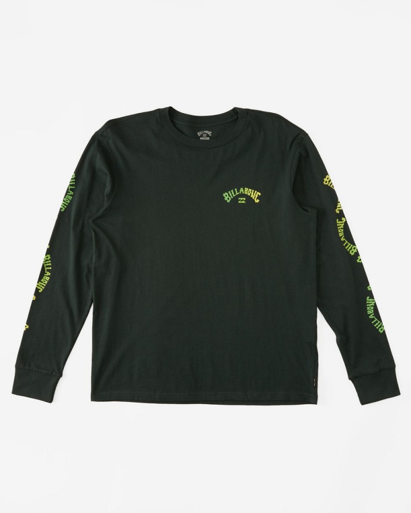 Black Men's Billabong Snaking Arches Long Sleeve T-Shirt | 542930NKZ