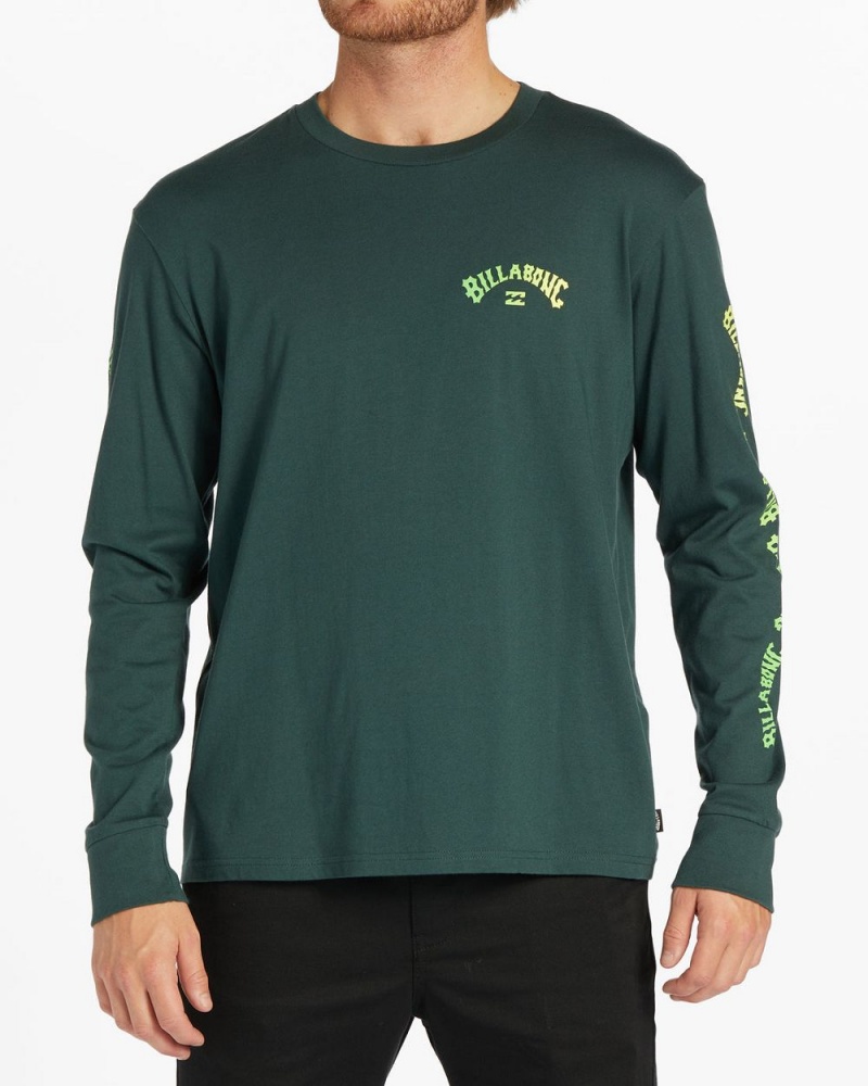 Black Men\'s Billabong Snaking Arches Long Sleeve T-Shirt | 542930NKZ