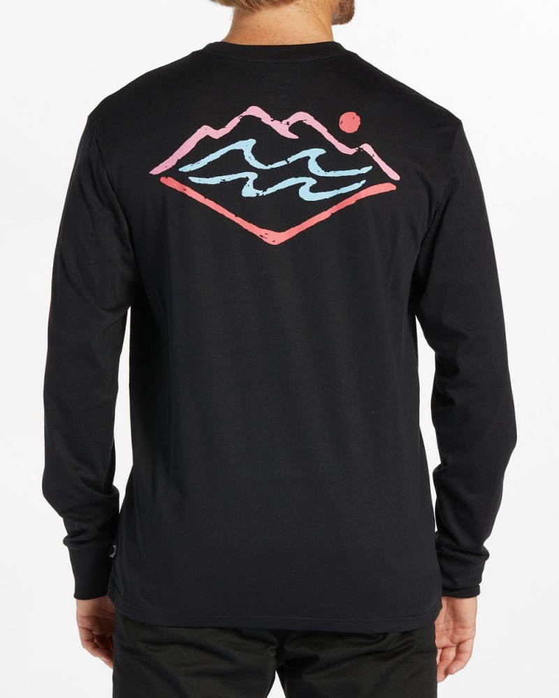 Black Men's Billabong Summit Long Sleeve T-Shirt | 587610JIW