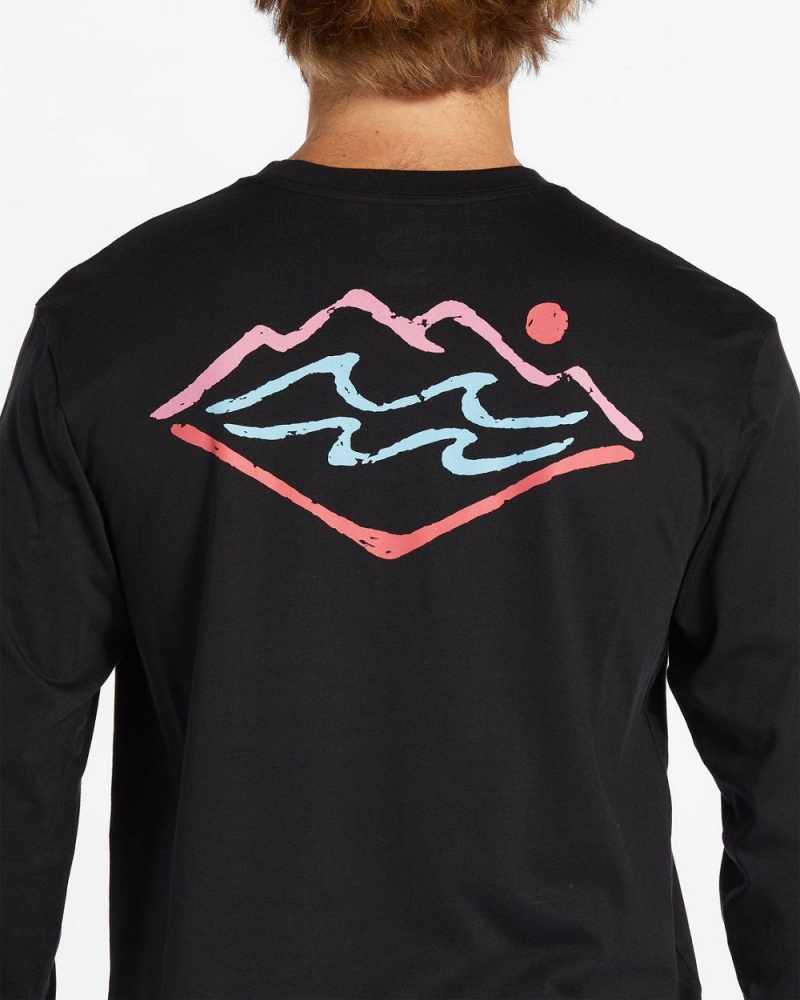 Black Men's Billabong Summit Long Sleeve T-Shirt | 587610JIW