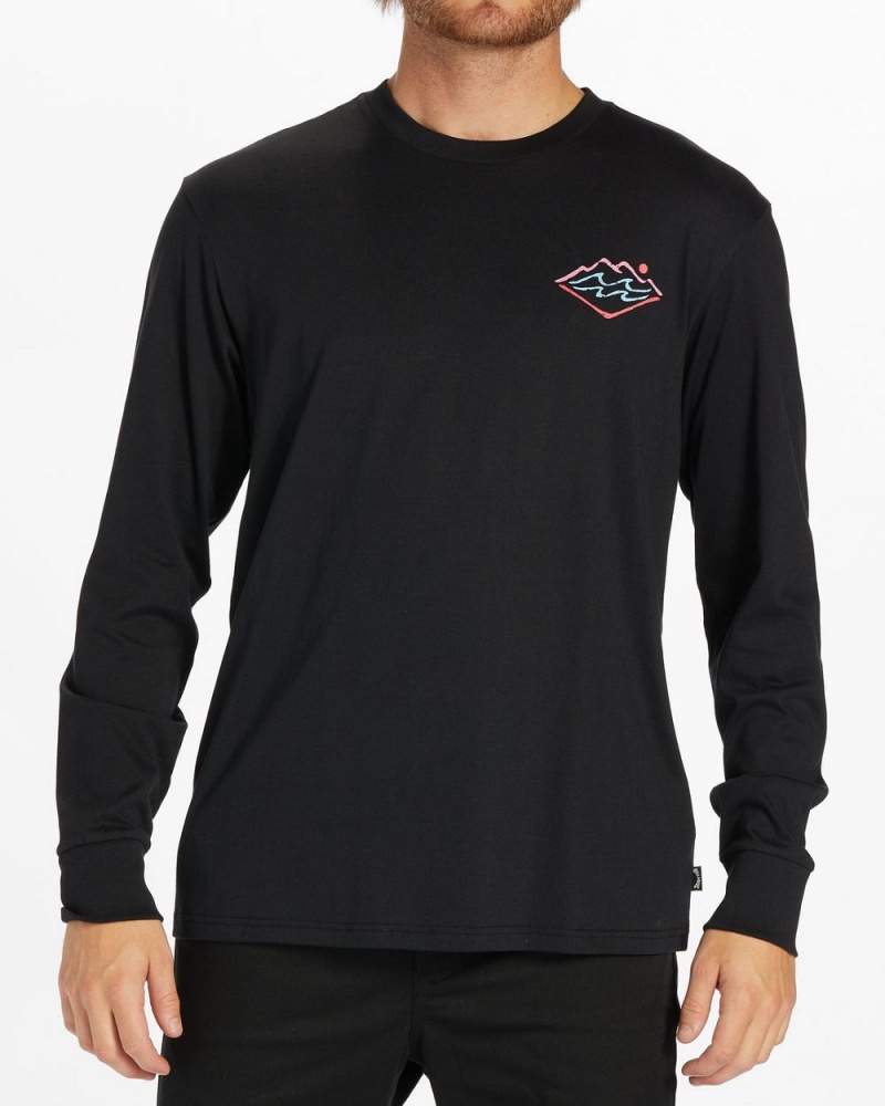 Black Men\'s Billabong Summit Long Sleeve T-Shirt | 587610JIW