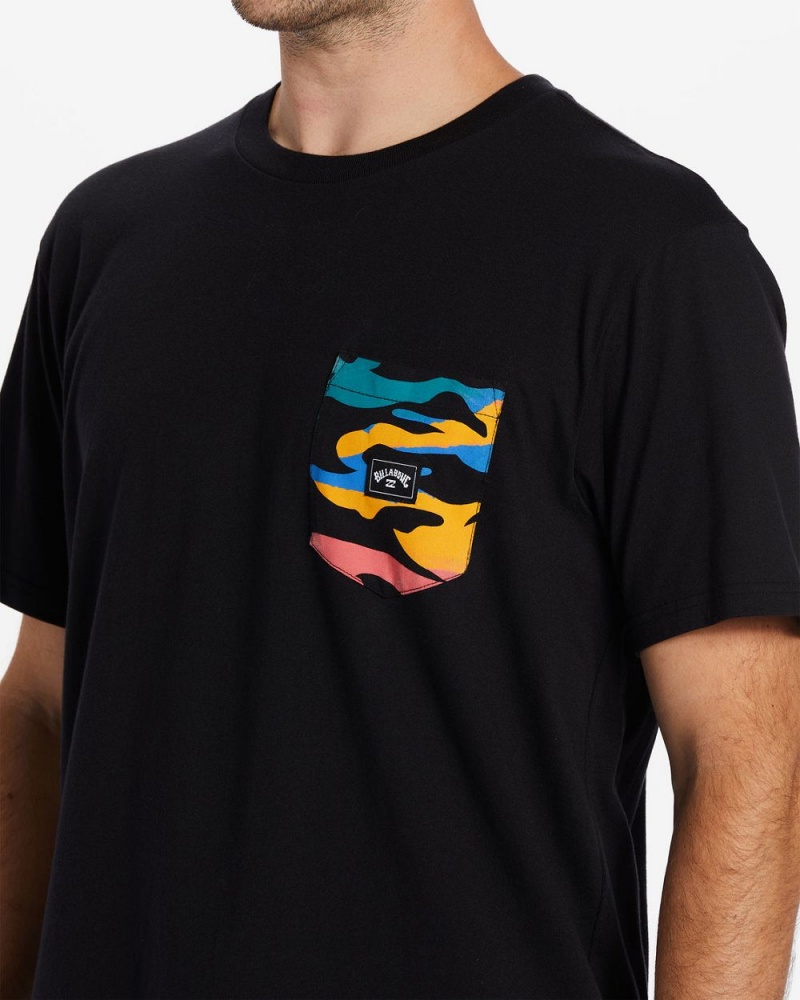 Black Men's Billabong Team Pocket T-Shirt | 705936JNA